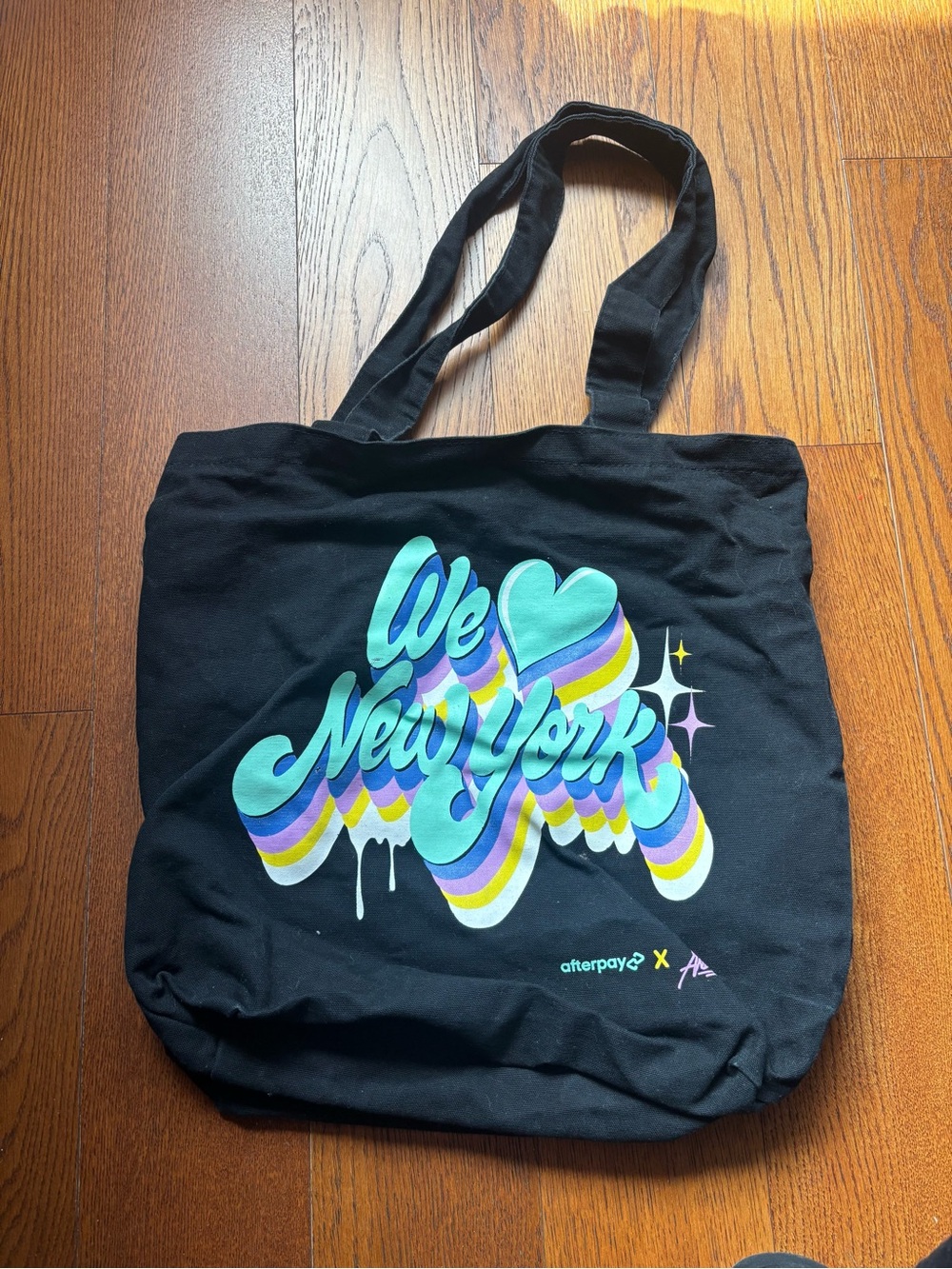 Black 'We Love New York' Graphic Tote Bag